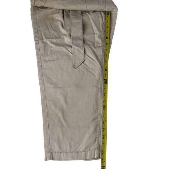 Loft Women’s High Rise Paper Bag Cropped Pants Beige/ Khaki  Size 12 Petite - Picture 7 of 16